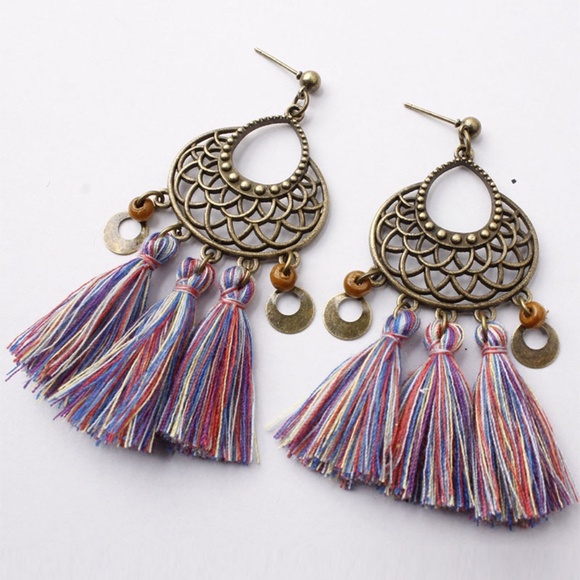**PERPETUA* Multicolor Tassel Fashion Earrings - Picture 1 of 4